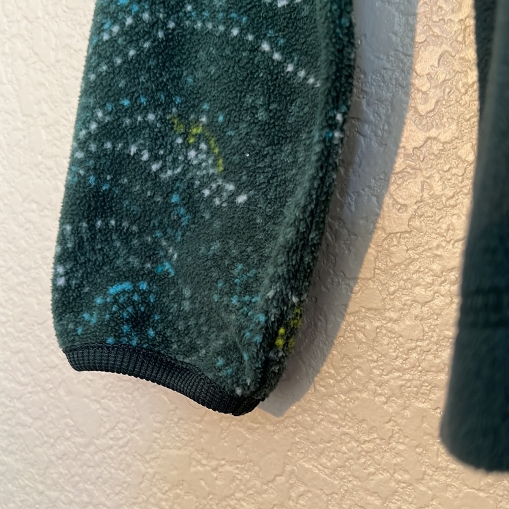Green Print Columbia Fleece Pullover - Picture 4 of 8